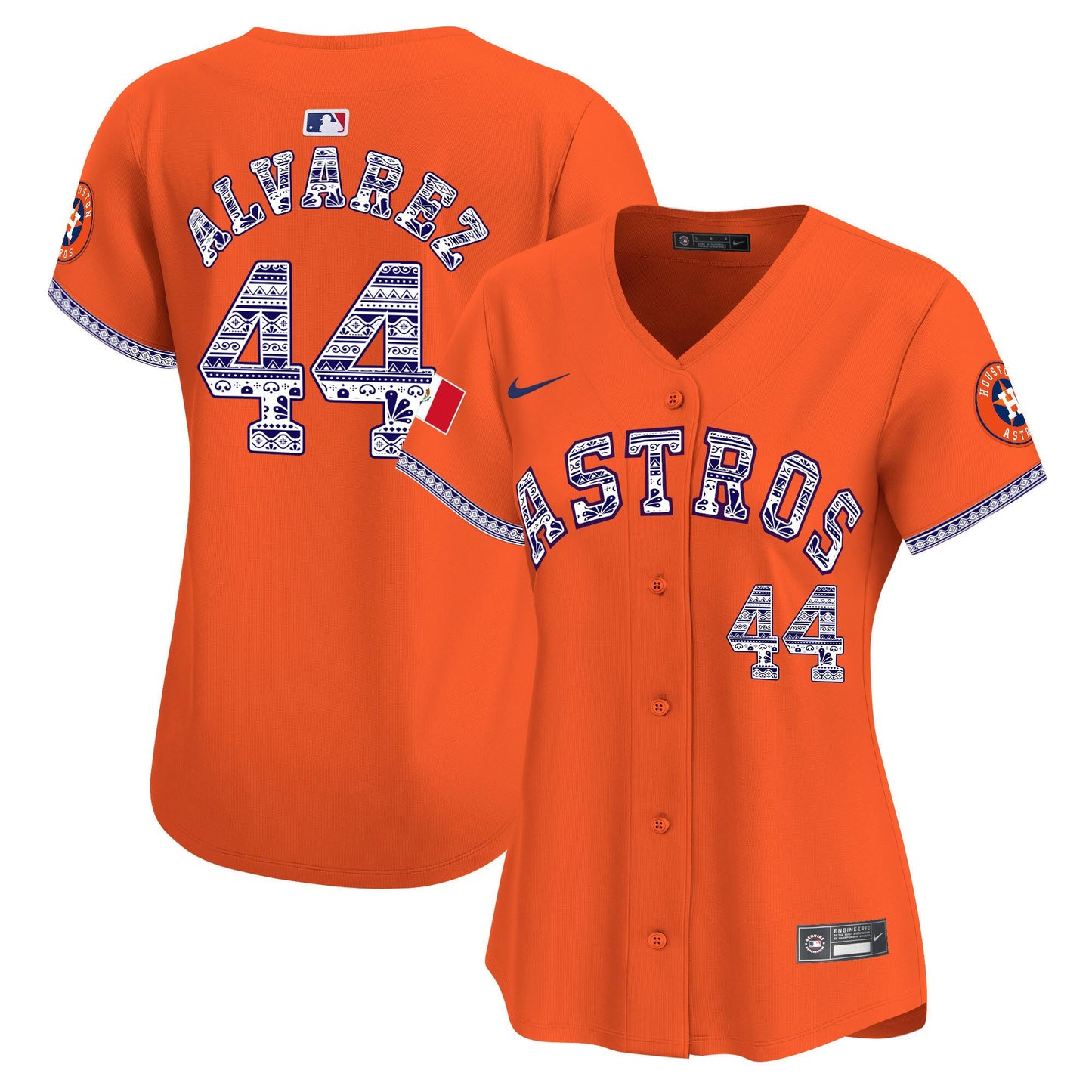 Yordan Álvarez 44 Houston Astros Mexico Women Jersey - Orange