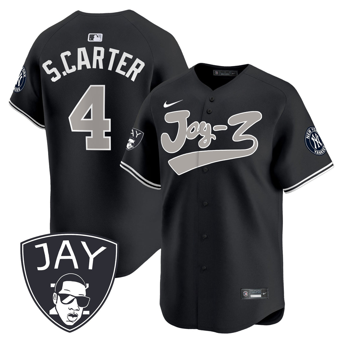 Jay Z 4 New York Yankees Jay-Z Men Jersey - Black