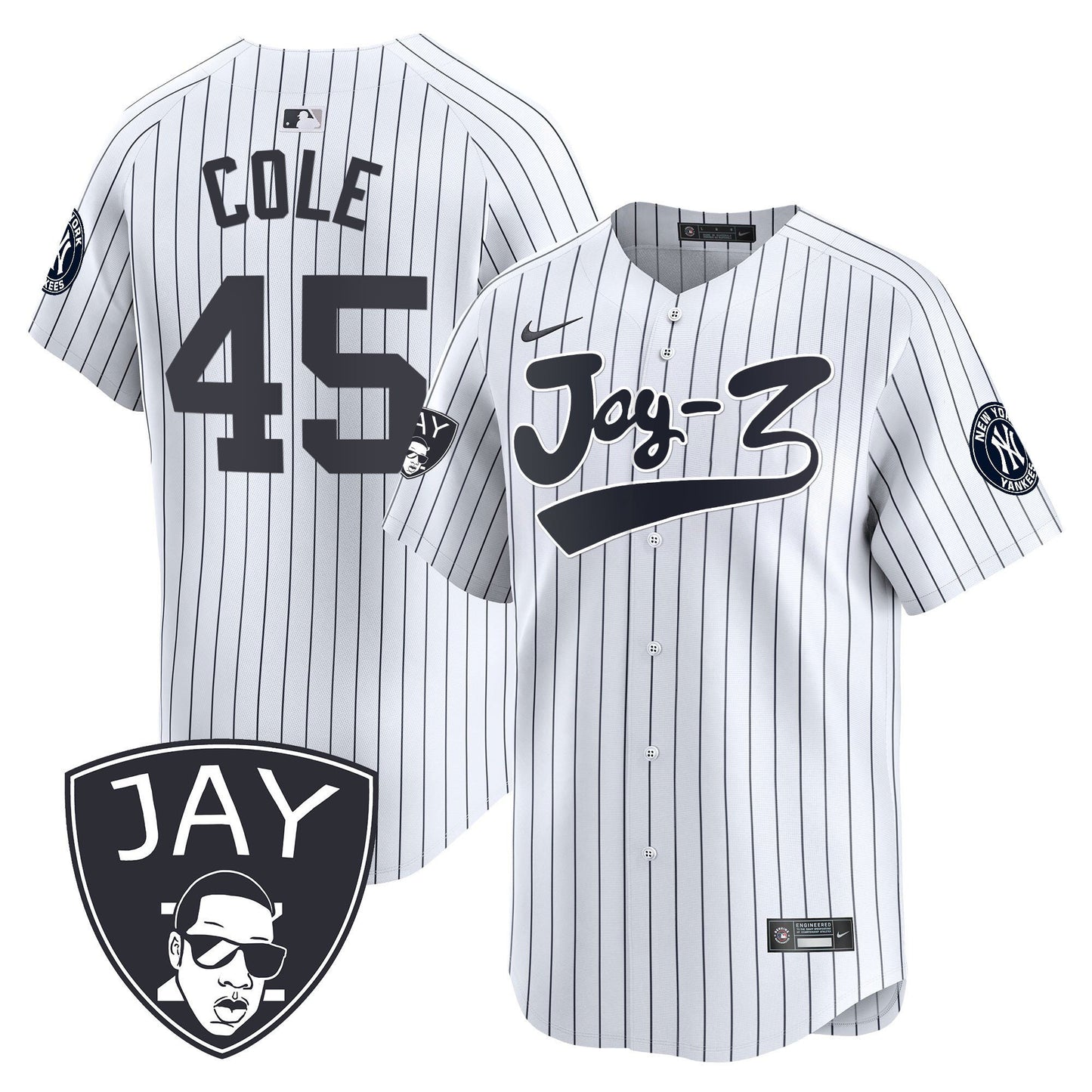 Gerrit Cole 45 New York Yankees Jay-Z Men Jersey - White