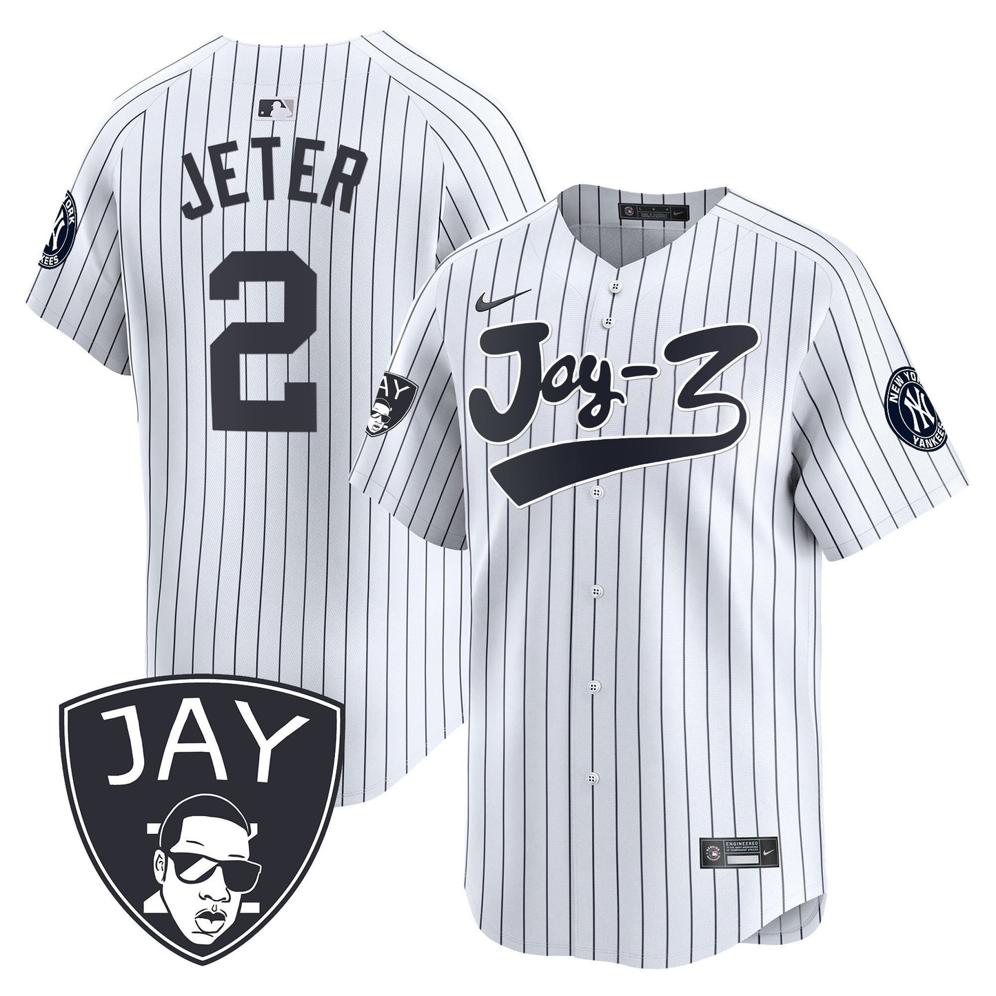 Derek Jeter 2 New York Yankees Jay-Z Men Jersey - White