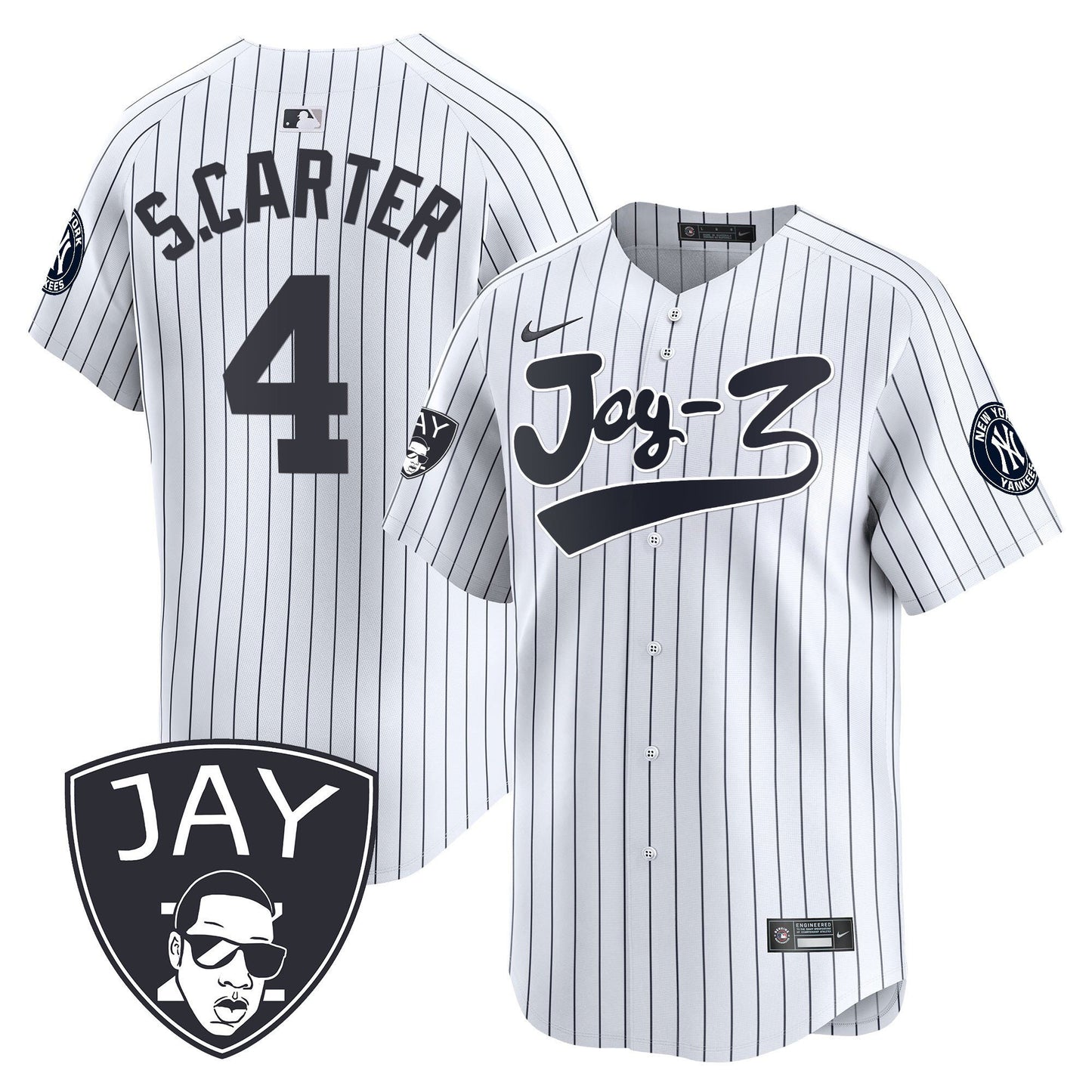 Jay Z 4 New York Yankees Jay-Z Men Jersey - White