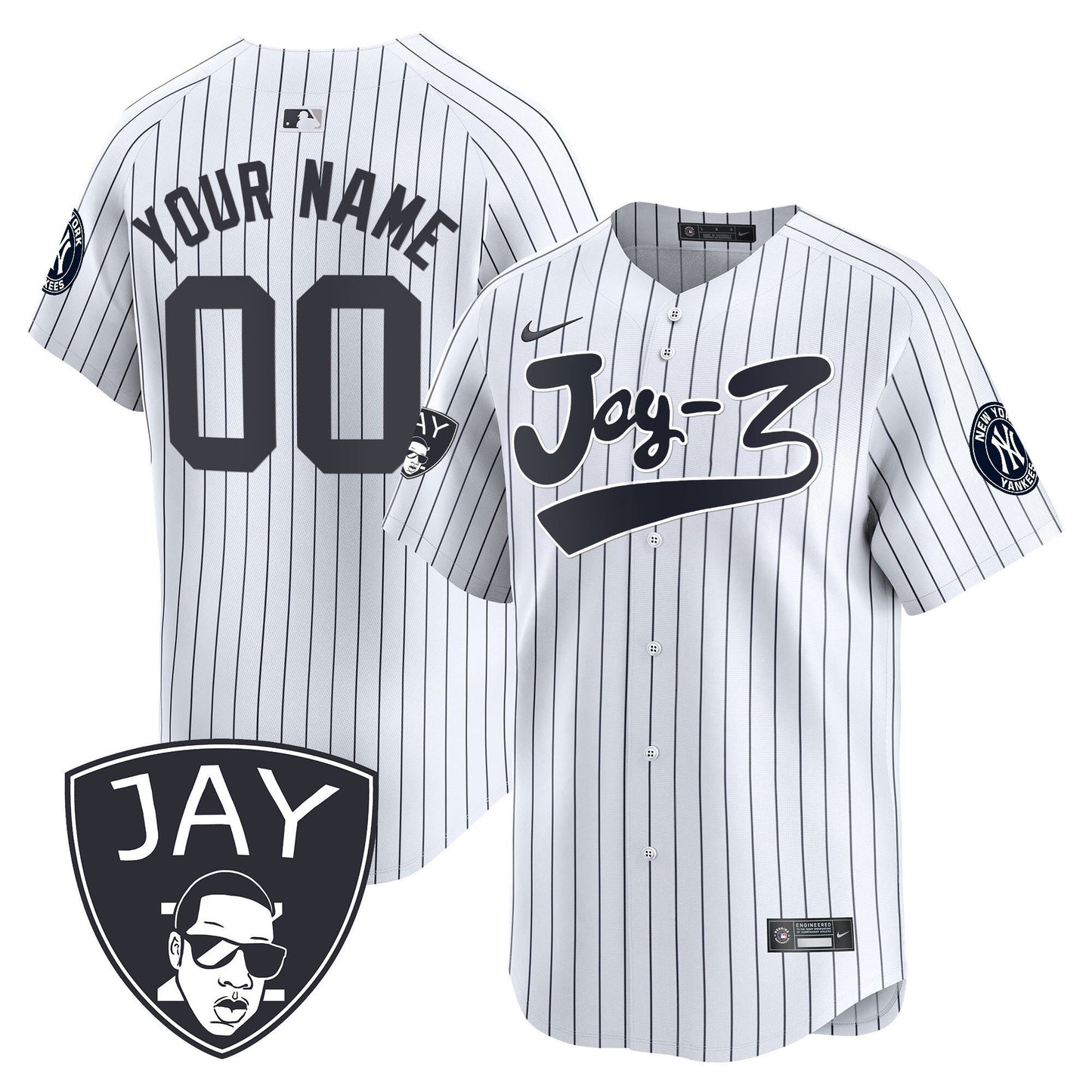 New York Yankees Jay-Z Custom Men Jersey - White