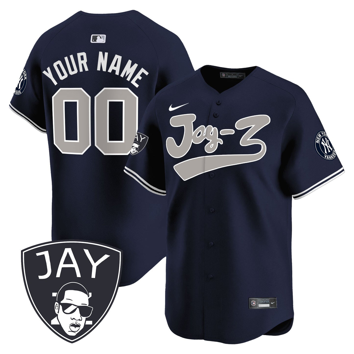 New York Yankees Jay-Z Custom Men Jersey - Navy