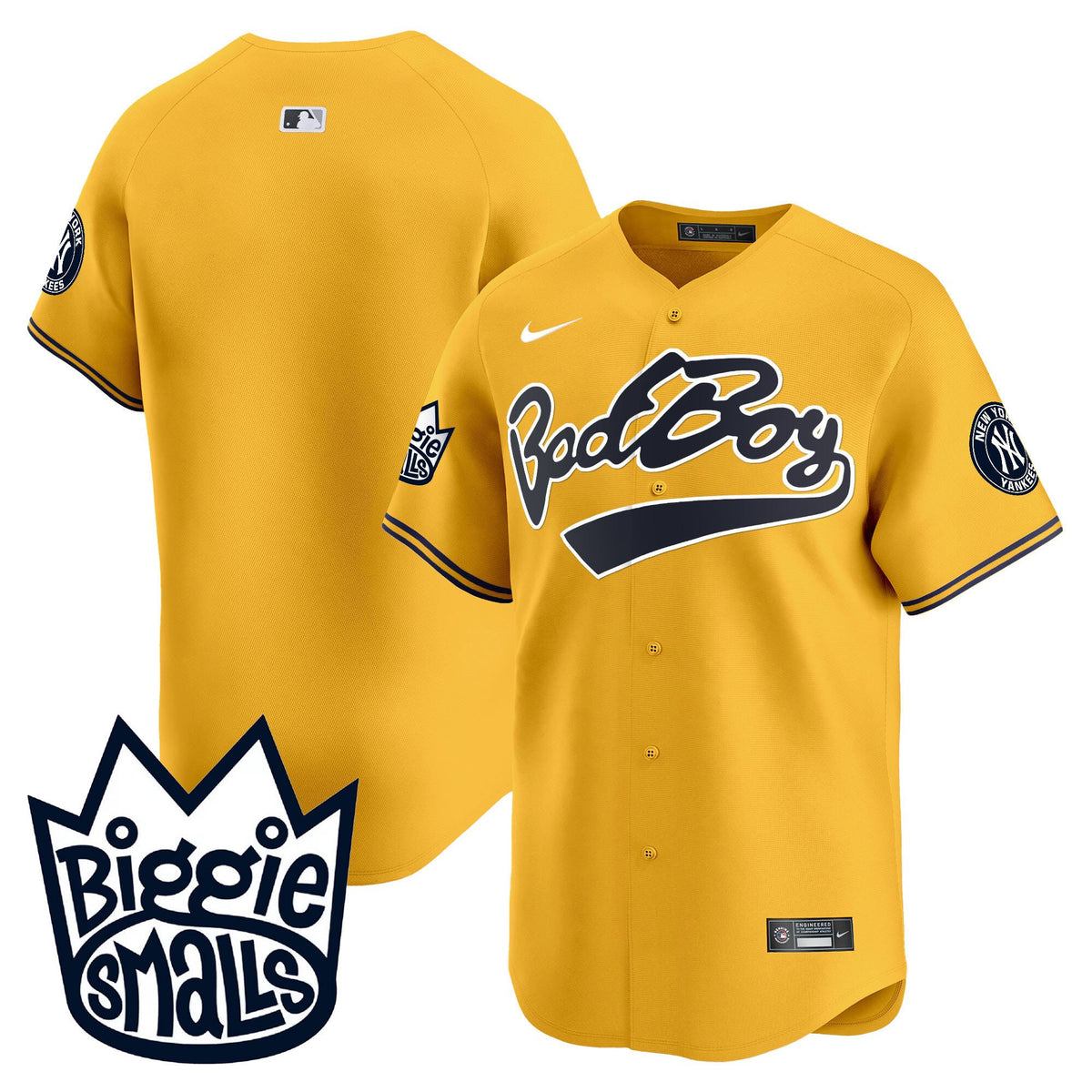 New York Yankees Biggie Smalls Men Jersey - Gold