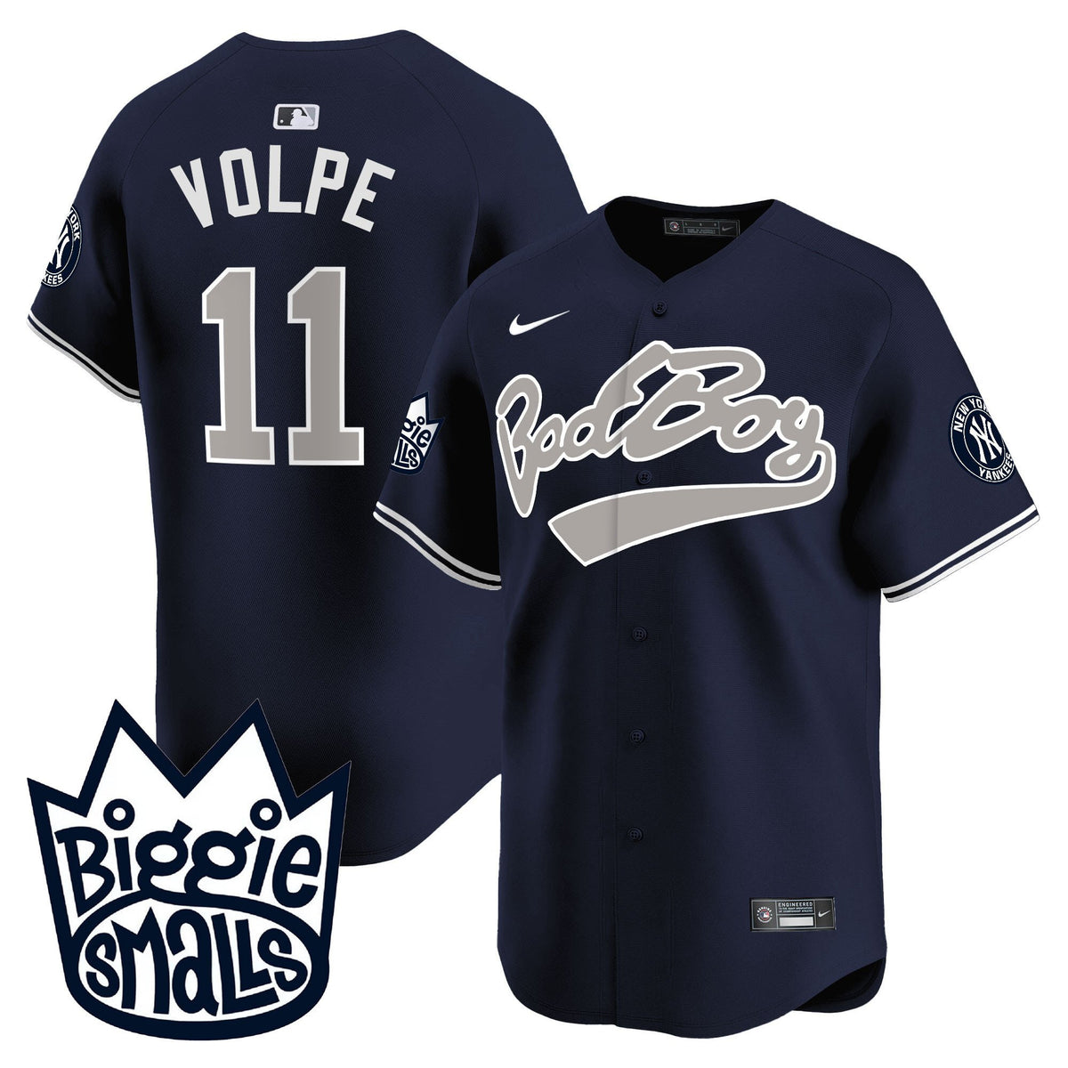 Anthony Volpe 11 New York Yankees Biggie Smalls Men Jersey - Navy
