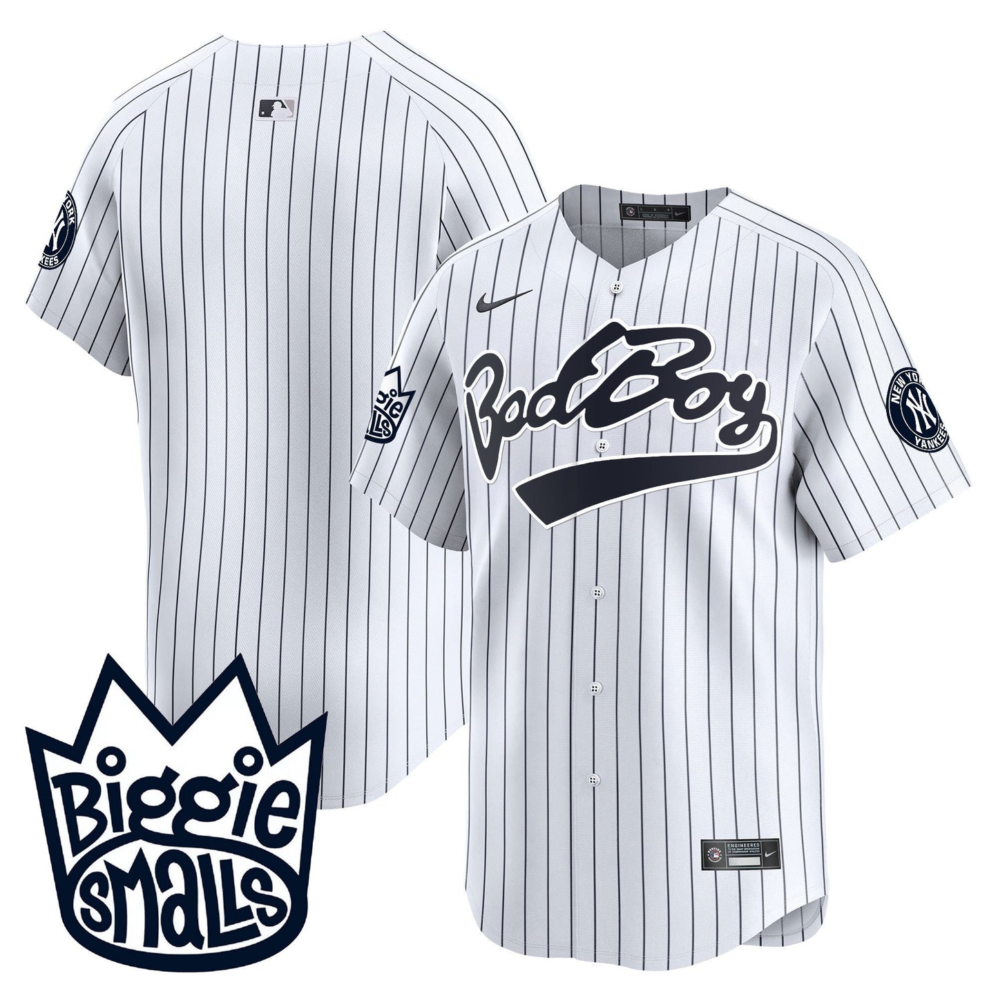 New York Yankees Biggie Smalls Men Jersey - White