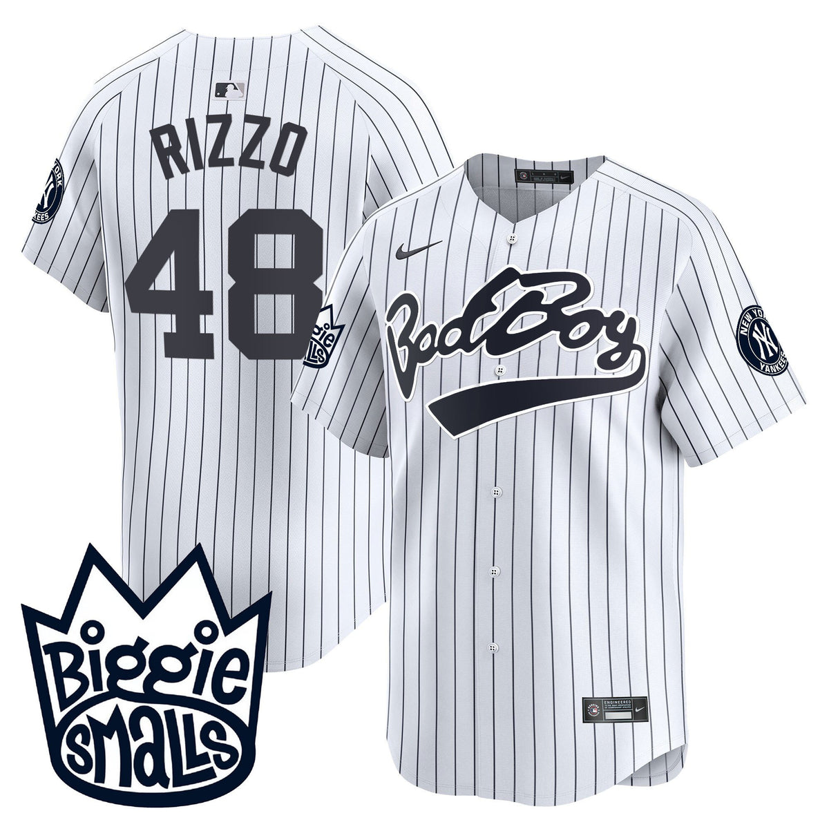 Anthony Rizzo 48 New York Yankees Biggie Smalls Men Jersey - White