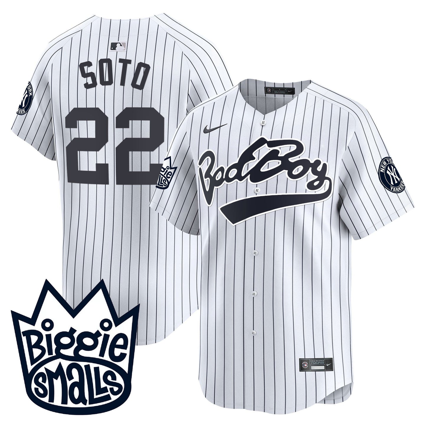 Juan Soto 22 New York Yankees Biggie Smalls Men Jersey - White