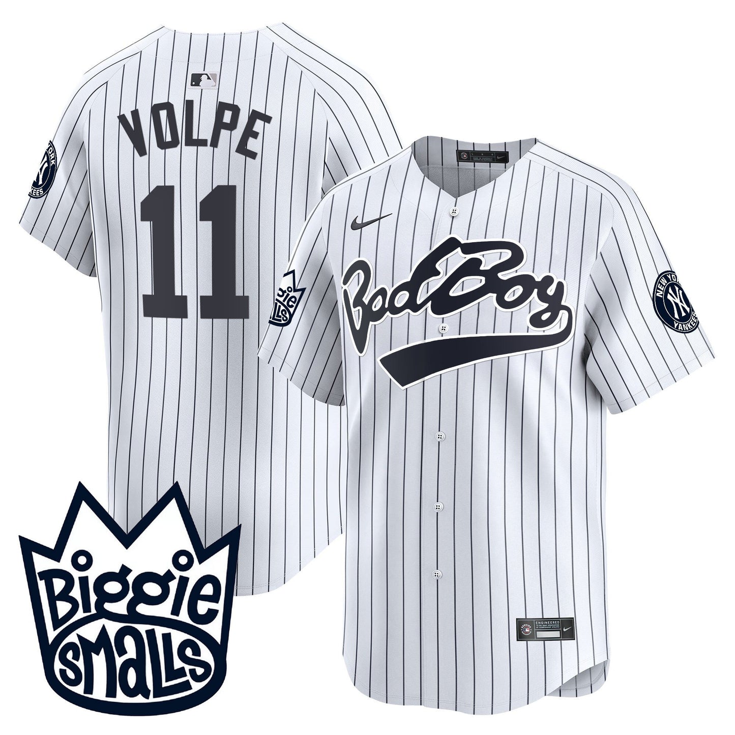 Anthony Volpe 11 New York Yankees Biggie Smalls Men Jersey - White