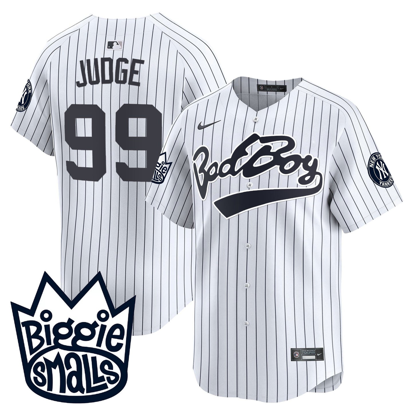 Aaron Judge 99 New York Yankees Biggie Smalls Men Jersey - White