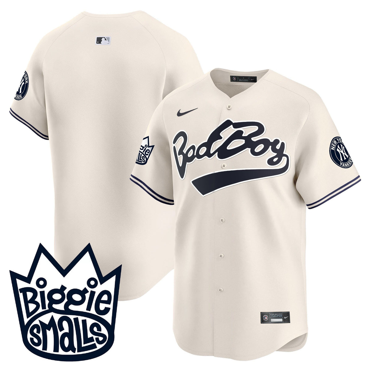 New York Yankees Biggie Smalls Men Jersey - Cream