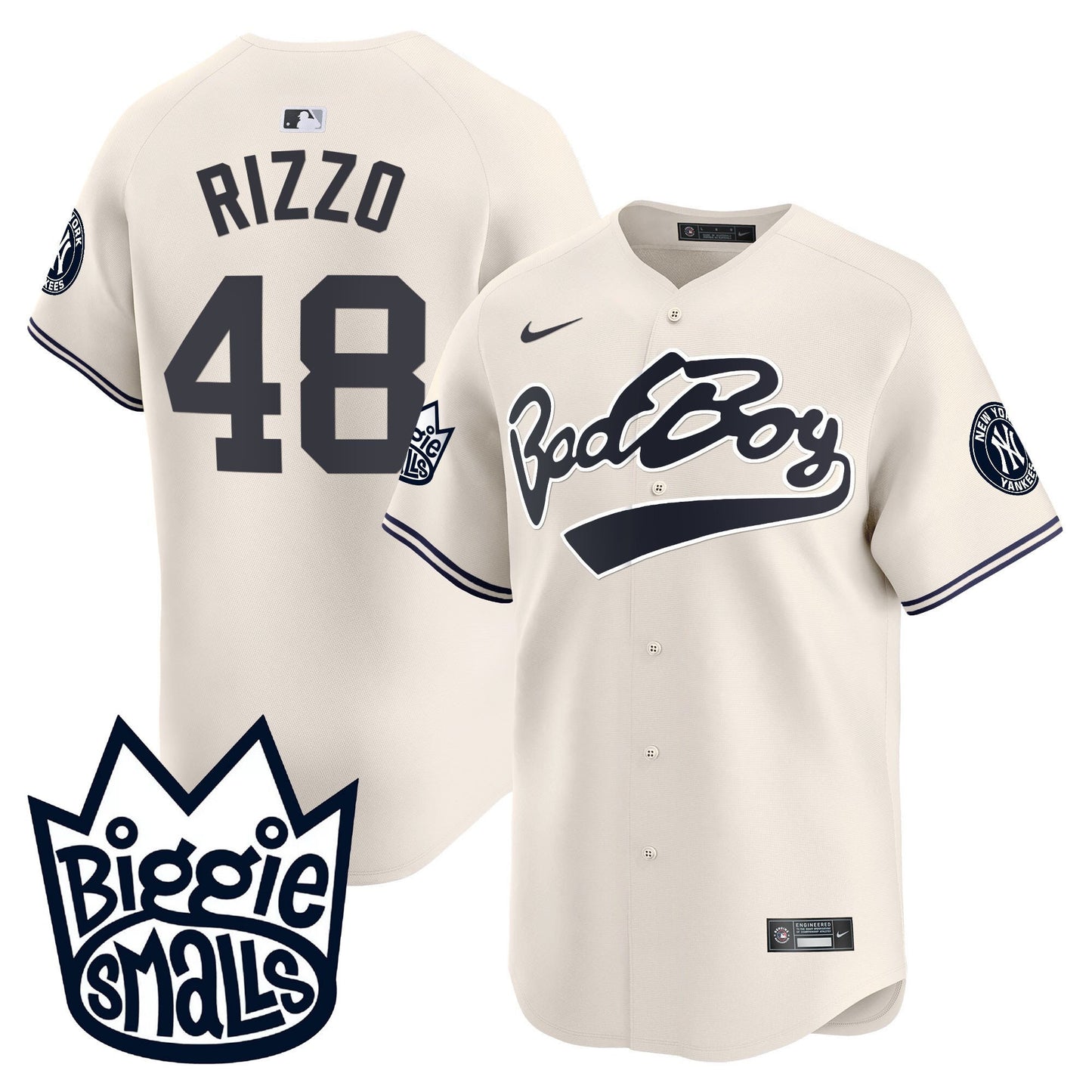 Anthony Rizzo 48 New York Yankees Biggie Smalls Men Jersey - Cream