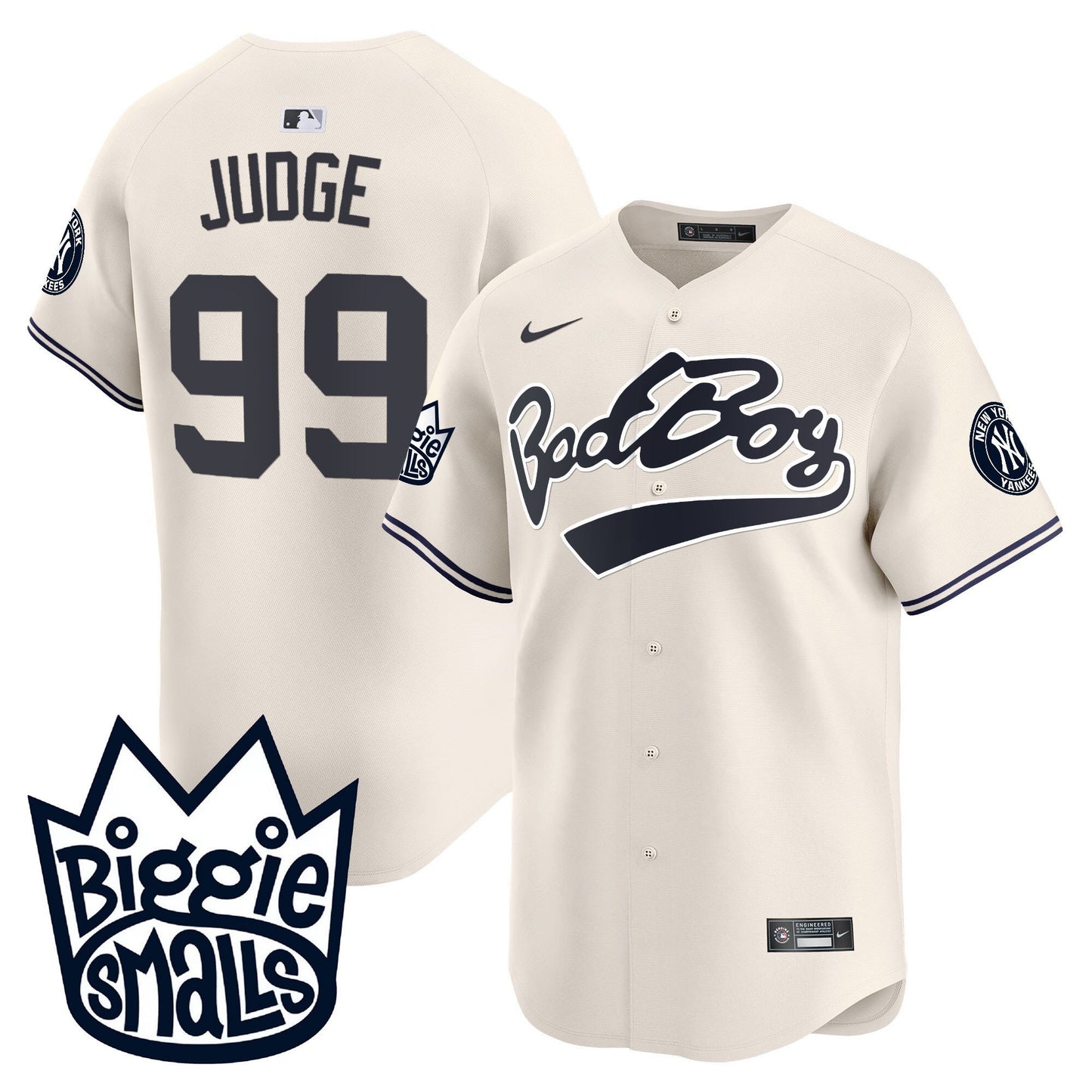 Aaron Judge 99 New York Yankees Biggie Smalls Men Jersey - Cream