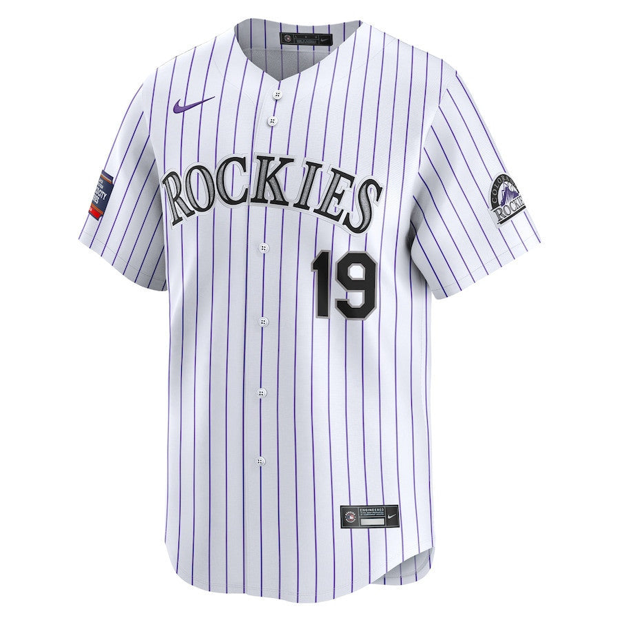 Charlie Blackmon 19 Colorado Rockies 2024 MLB World Tour Mexico City Series Home Limited Jersey - White