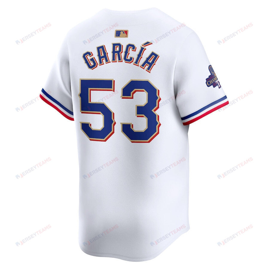 Adolis Garcia 53 Texas Rangers 2024 Gold Collection Limited Jersey - White