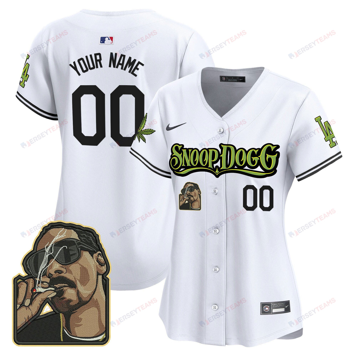 Los Angeles Dodgers Snoop Dogg Custom Women Jersey - White