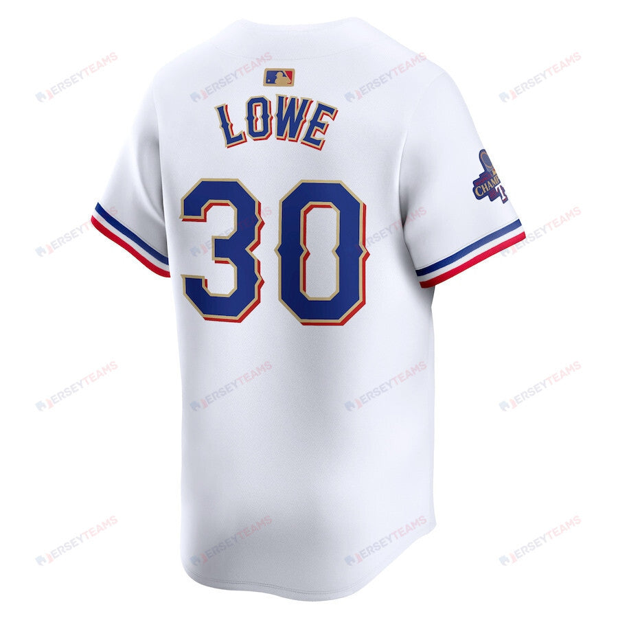 Nathaniel Lowe 30 Texas Rangers 2024 Gold Collection Limited Jersey - White