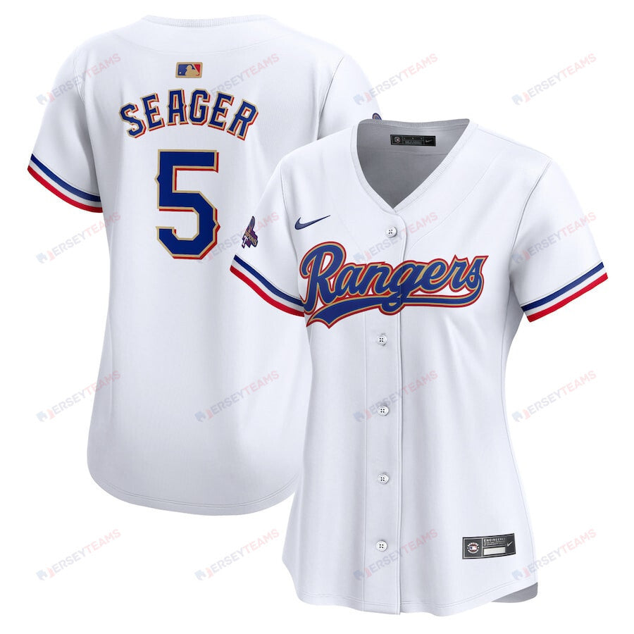 Corey Seager 5 Texas Rangers 2024 Gold Collection Limited Jersey - Women White