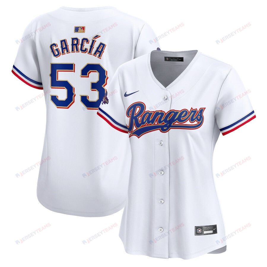 Adolis Garcia 53 Texas Rangers 2024 Gold Collection Limited Jersey - Women White