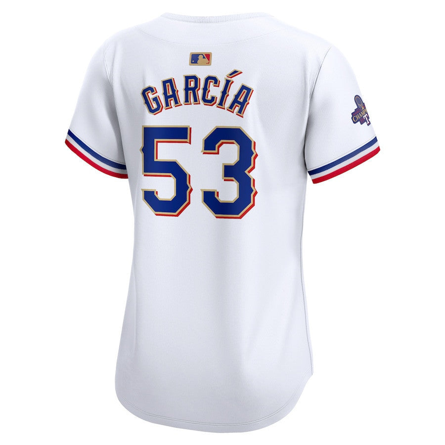 Adolis Garcia 53 Texas Rangers 2024 Gold Collection Limited Jersey - Women White