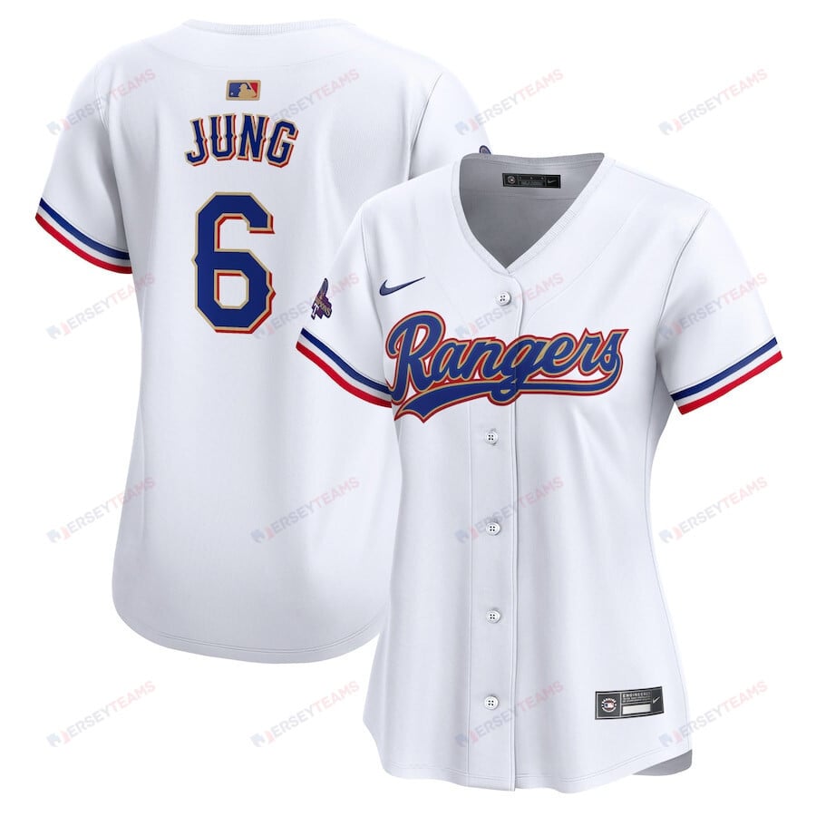 Josh Jung 6 Texas Rangers 2024 Gold Collection Limited Jersey - Women White