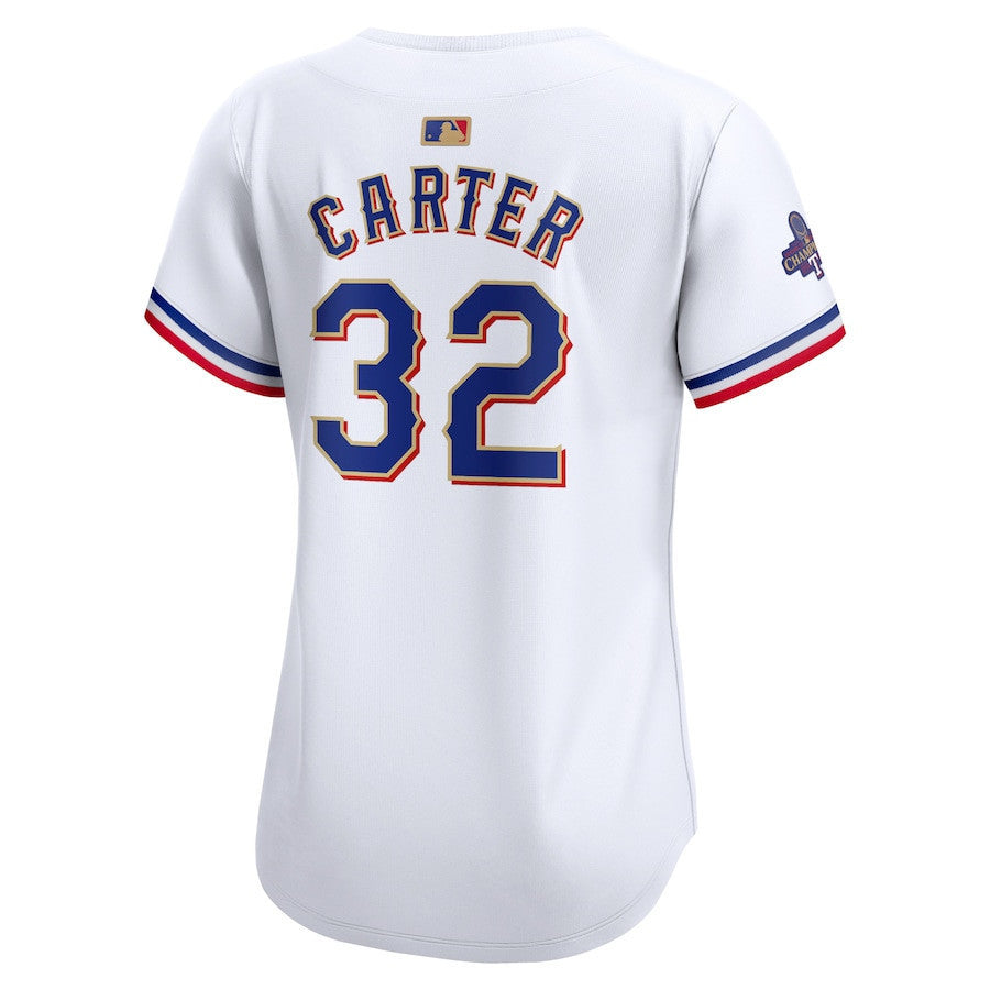Evan Carter 32 Texas Rangers 2024 Gold Collection Limited Jersey - Women White