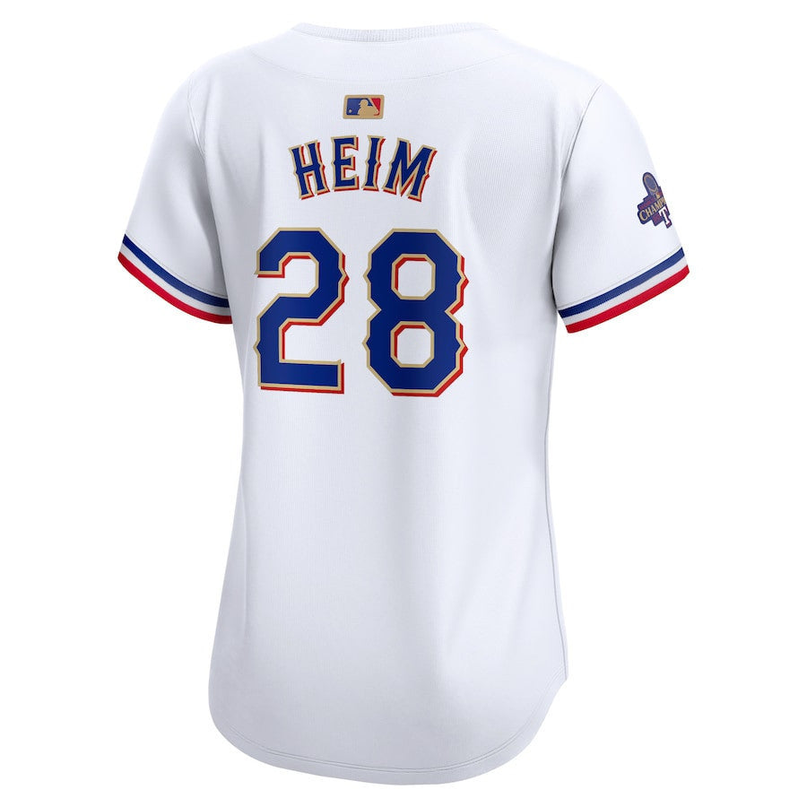 Jonah Heim 28 Texas Rangers 2024 Gold Collection Limited Jersey - Women White