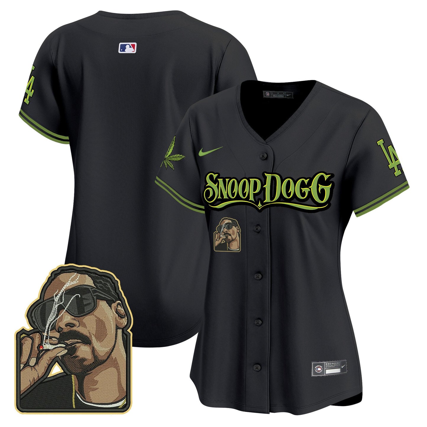 Los Angeles Dodgers Snoop Dogg Women Jersey - Black