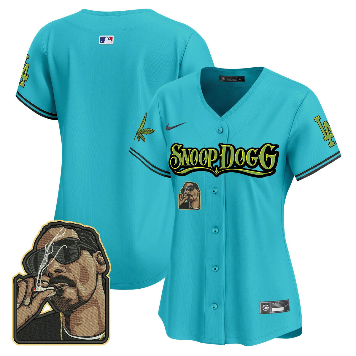 Los Angeles Dodgers Snoop Dogg Women Jersey - Aqua