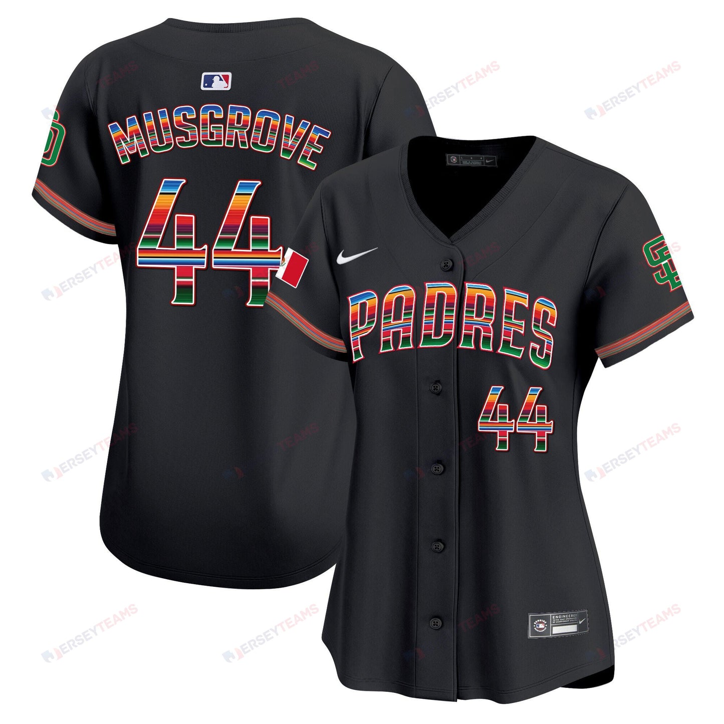 Joe Musgrove 44 San Diego Padres Mexico Women Jersey - Black
