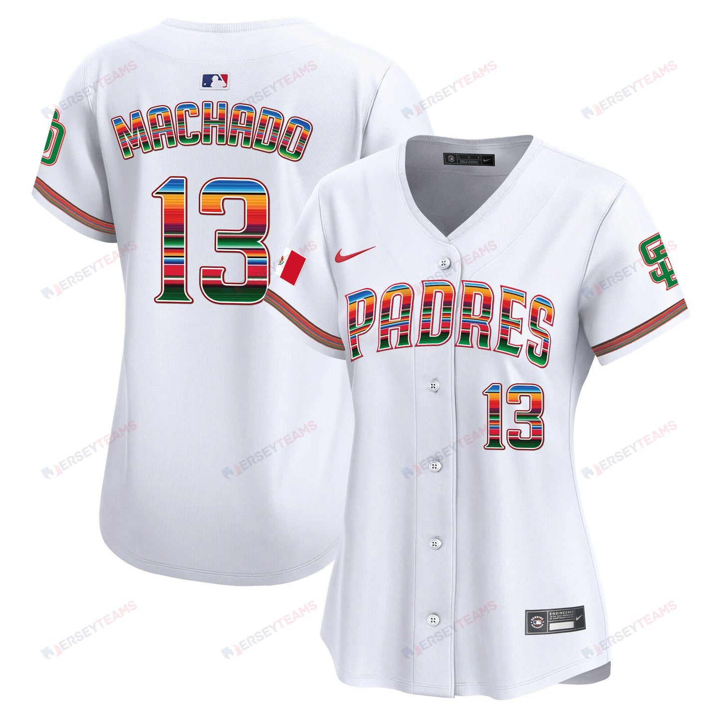 Manny Machado 13 San Diego Padres Mexico Women Jersey - White