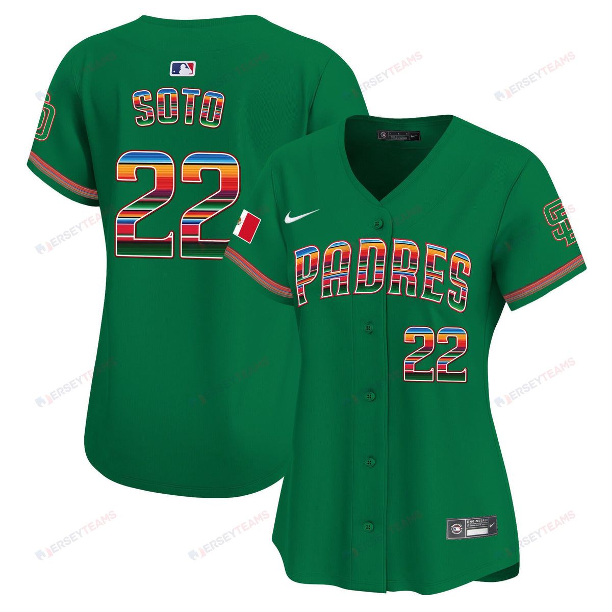 Juan Soto 22 San Diego Padres Mexico Women Jersey - Green