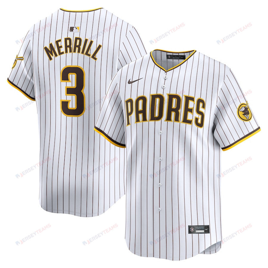 Jackson Merrill 3 San Diego Padres Home Limited Men Jersey - White