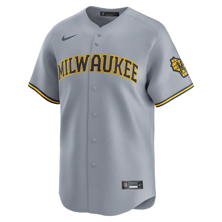 Milwaukee Brewers Away Limited Men Jersey - Gray