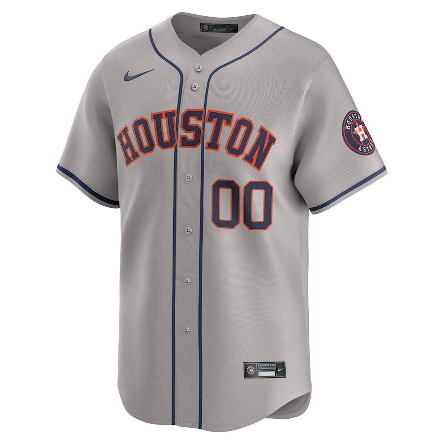 Houston Astros Away Limited Custom Men Jersey - Gray