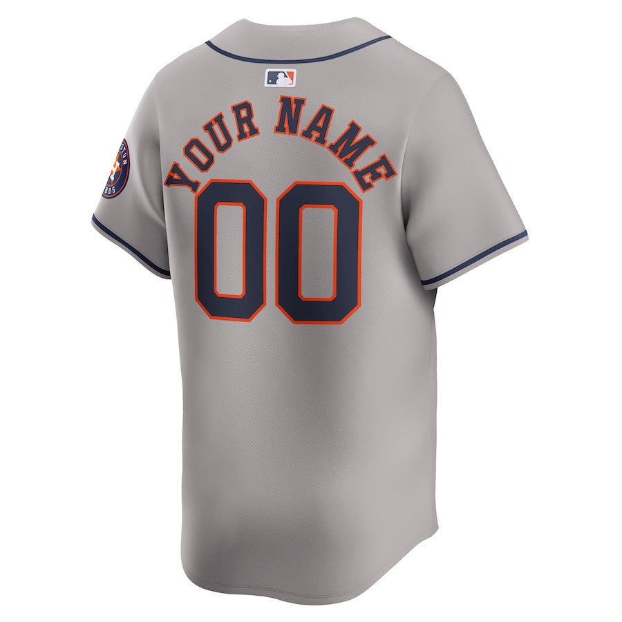 Houston Astros Away Limited Custom Men Jersey - Gray