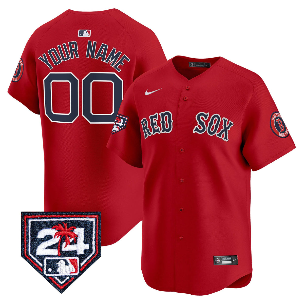 Boston Red Sox 2024 Spring Training Custom Men Jersey - Red