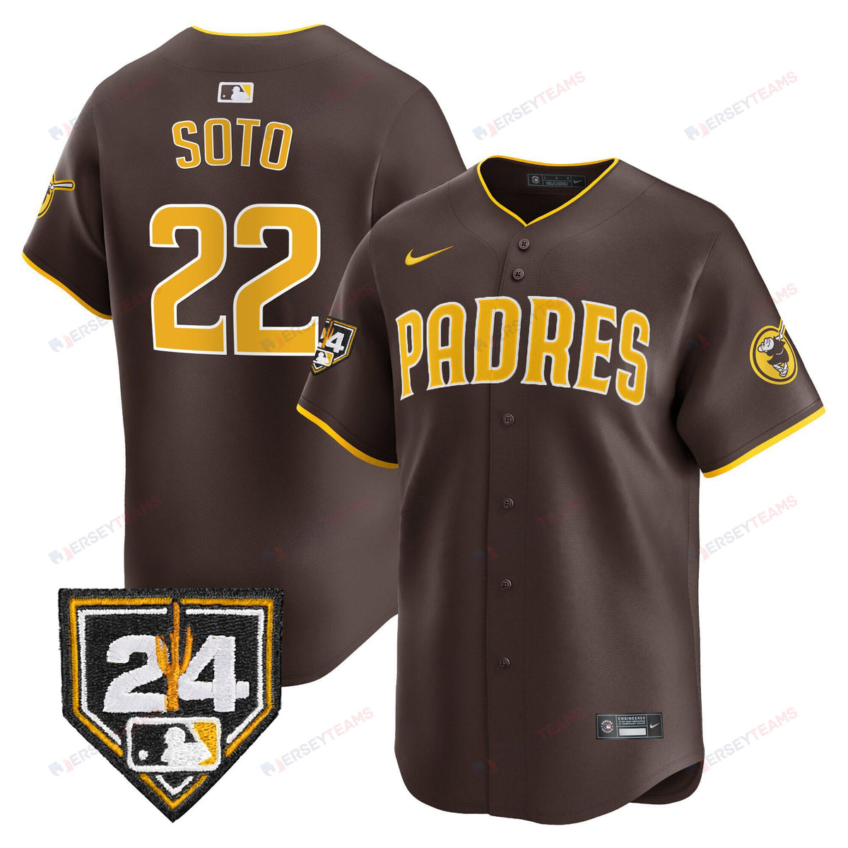 Juan Soto 22 San Diego Padres 2024 Spring Training Men Jersey - Brown