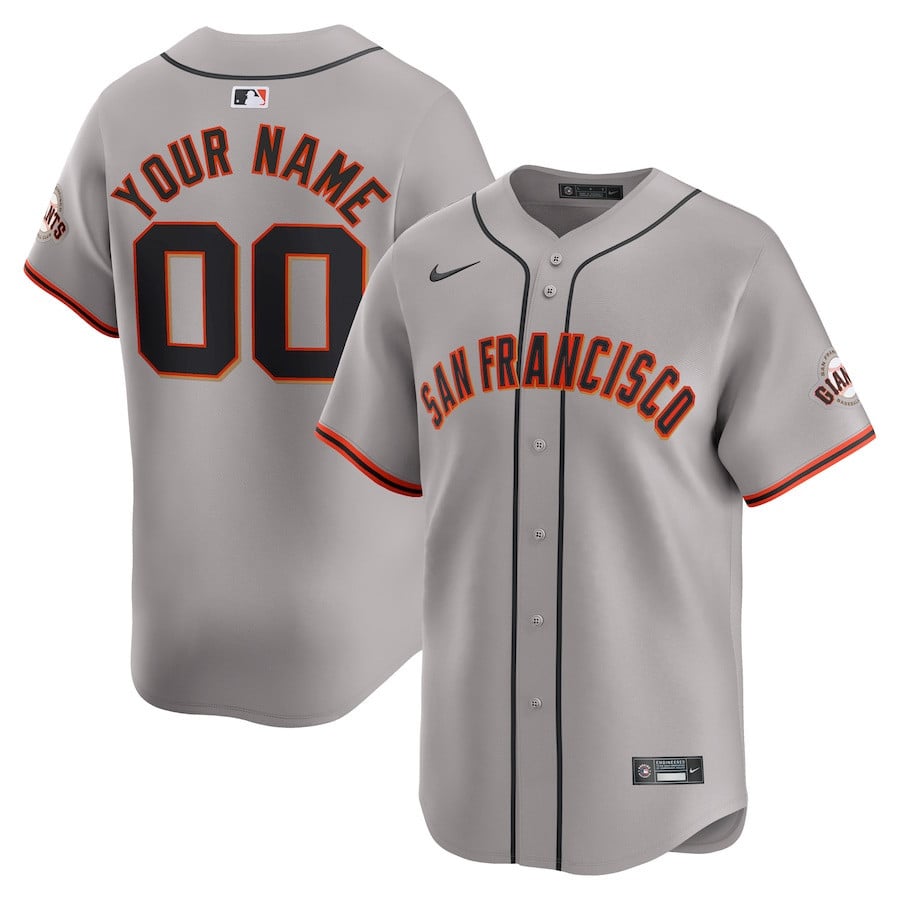 San Francisco Giants Away Limited Custom Men Jersey - Gray