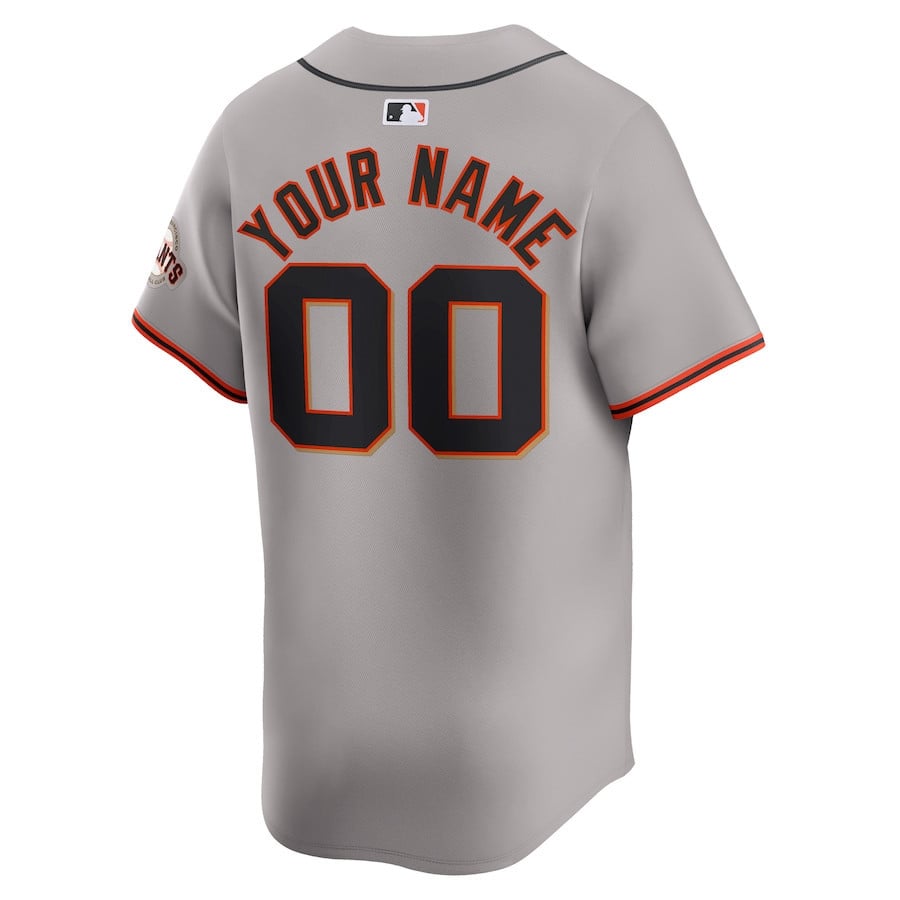 San Francisco Giants Away Limited Custom Men Jersey - Gray