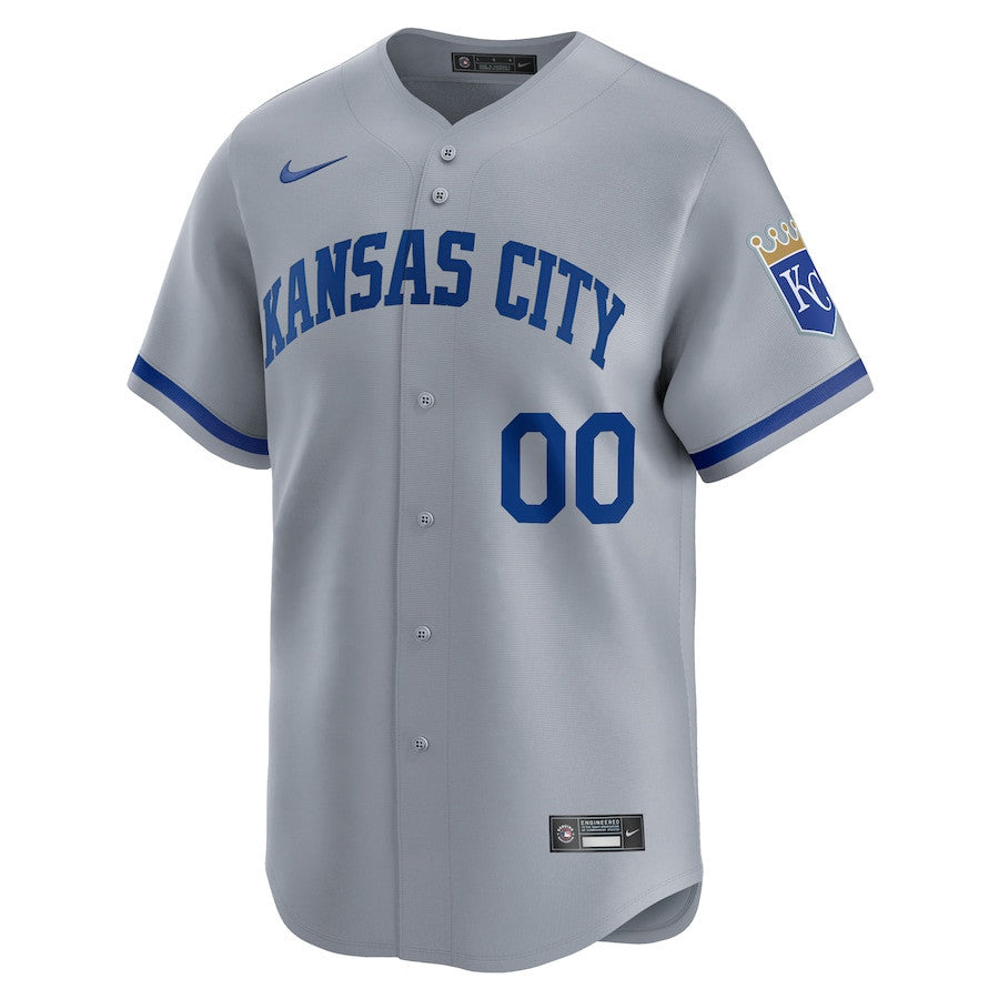 Kansas City Royals Away Limited Custom Men Jersey - Gray