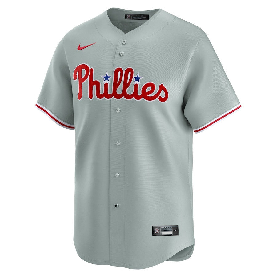 Philadelphia Phillies Away Limited Custom Men Jersey - Gray