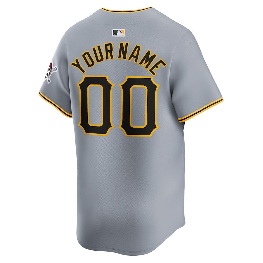 Pittsburgh Pirates Away Limited Custom Men Jersey - Gray