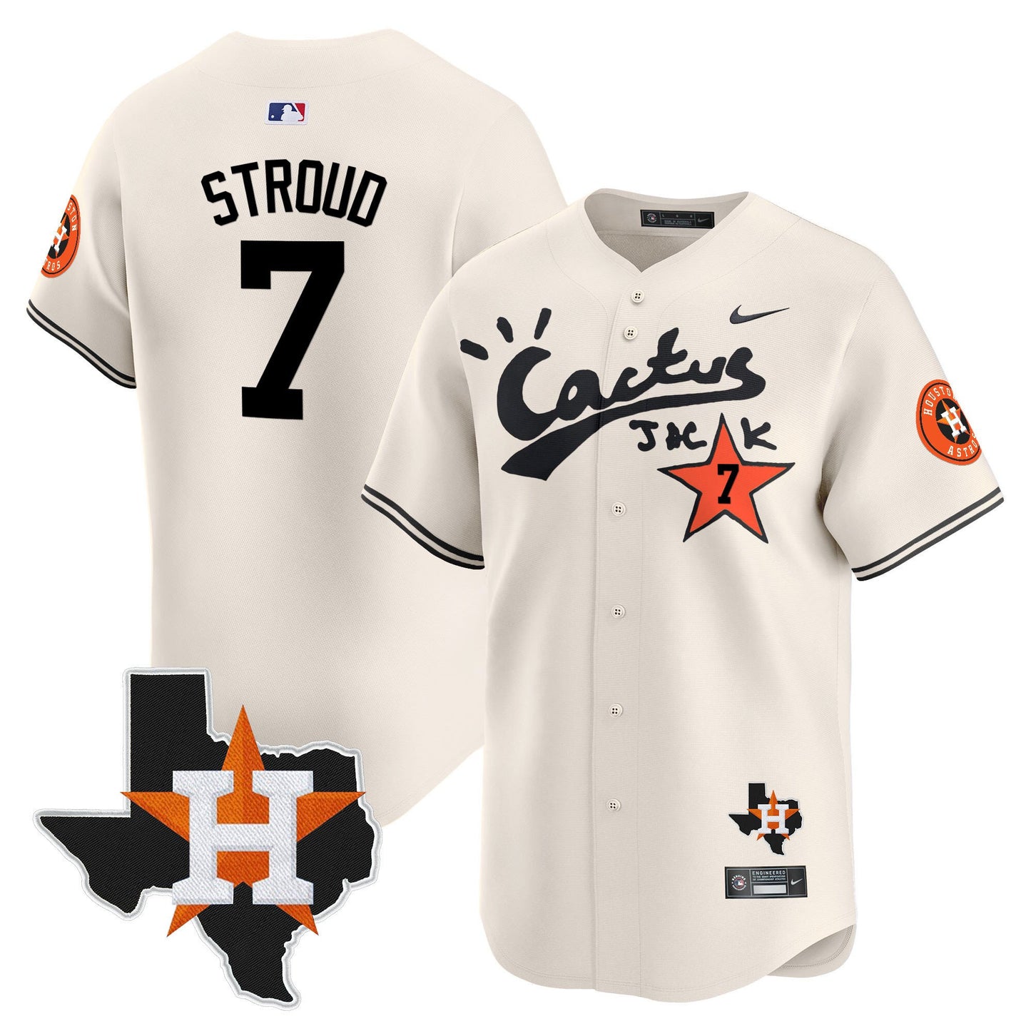 C.J. Stroud 7 Houston Astros Cactus Jack Limited Jersey Houston Patch - Men