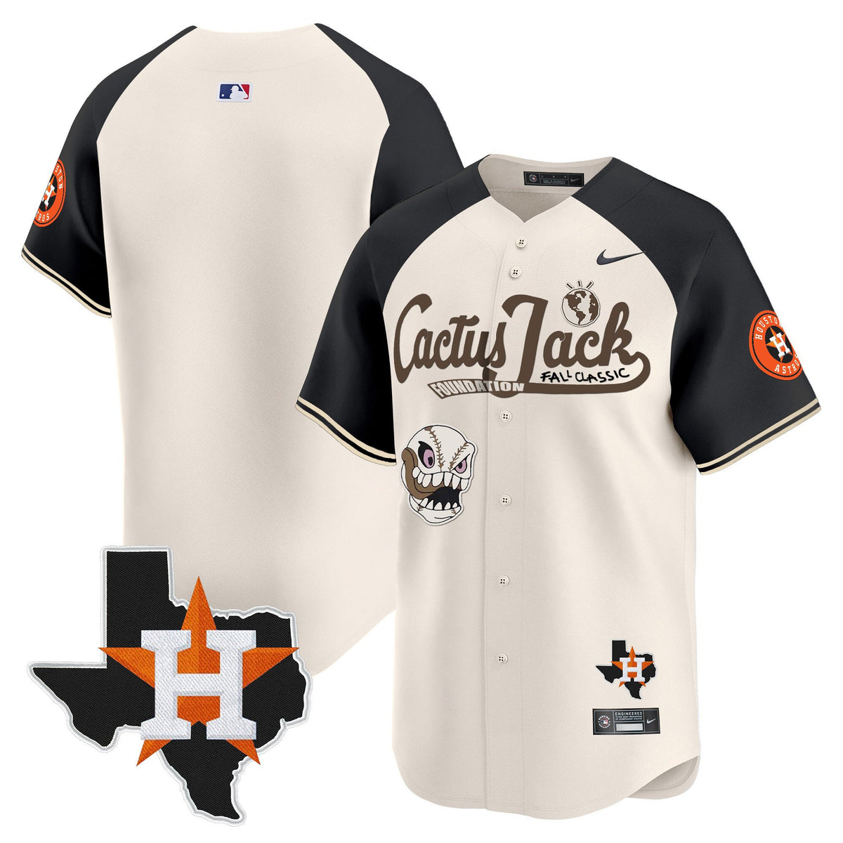 Houston Astros Cactus Jack Foundation Fall Classic Black Limited Jersey - Men