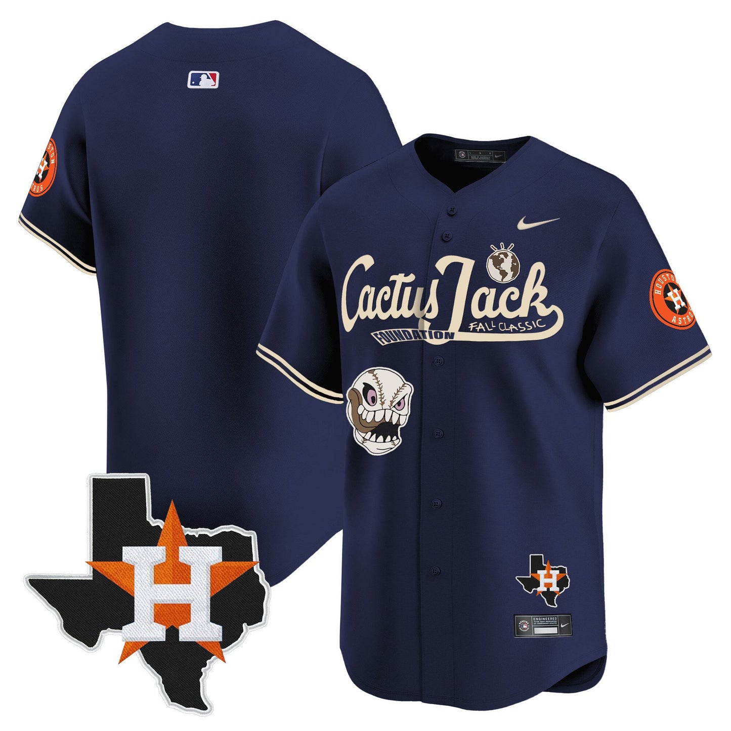 Houston Astros Cactus Jack Foundation Fall Classic Black Limited Jersey - Men