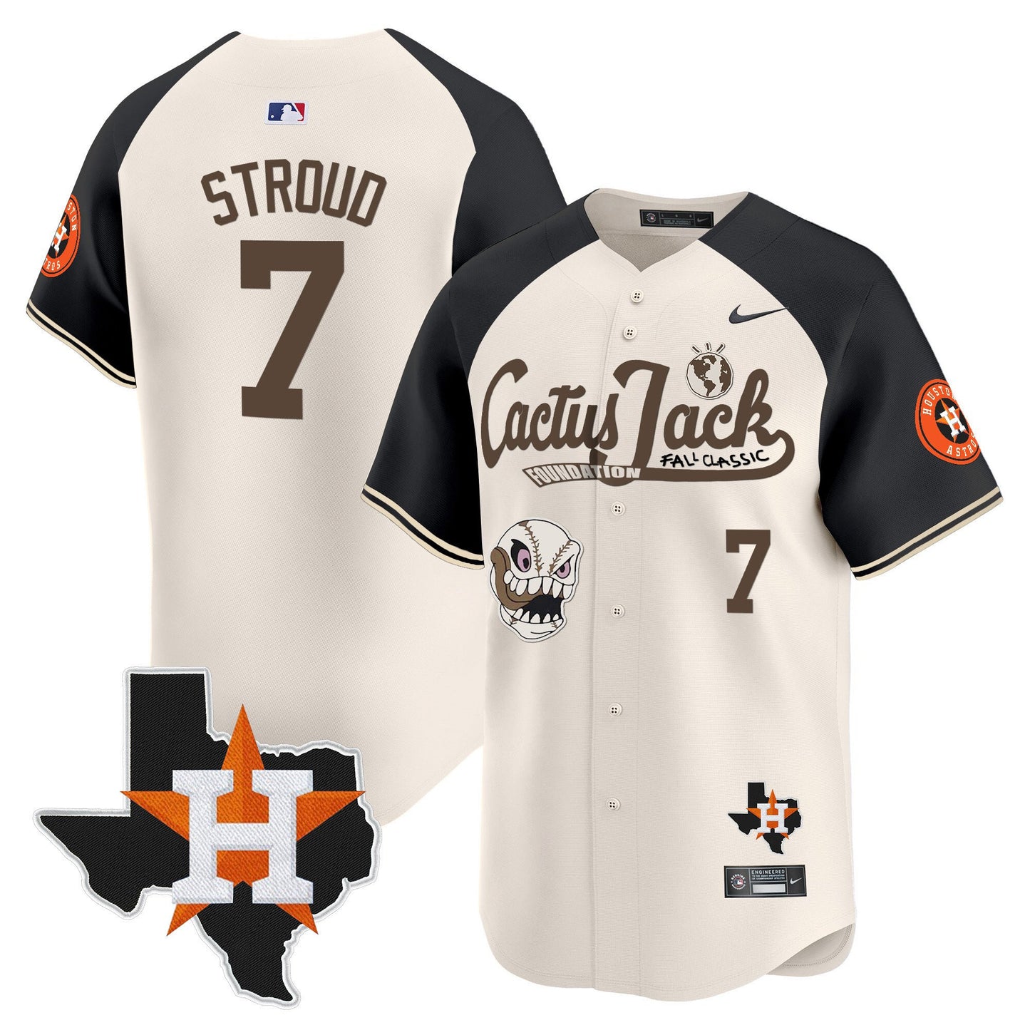 CJ. Stroud 7 Houston Astros Cactus Jack Foundation Fall Classic Limited Jersey - Men