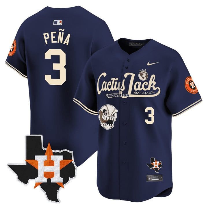 Jeremy Pena 3 Houston Astros Cactus Jack Foundation Fall Classic Limited Jersey - Men