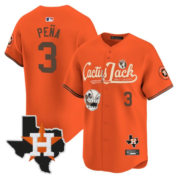 Jeremy Pena 3 Houston Astros Cactus Jack Foundation Fall Classic Limited Jersey - Men