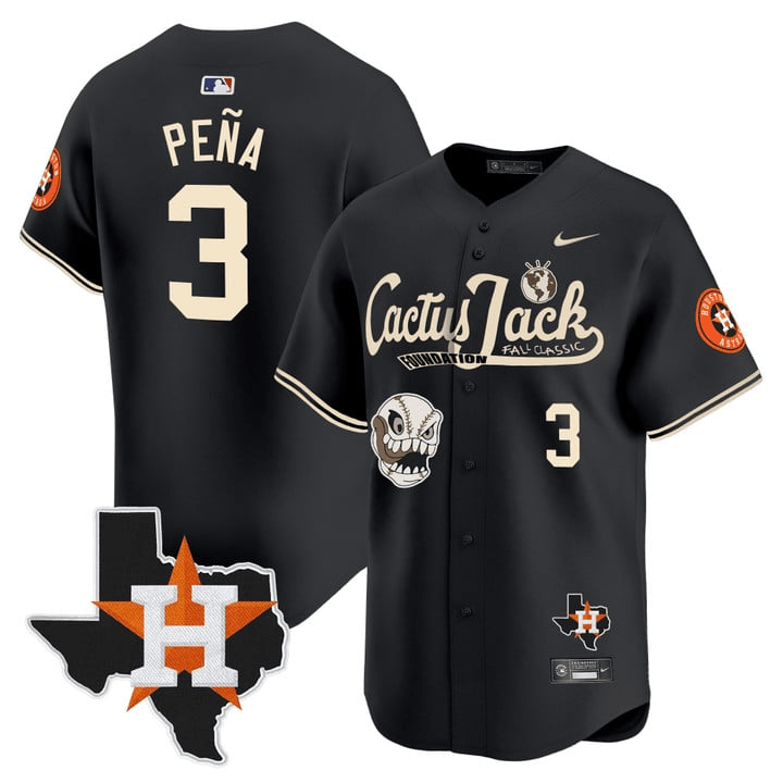 Jeremy Pena 3 Houston Astros Cactus Jack Foundation Fall Classic Limited Jersey - Men